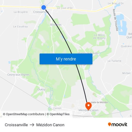 Croissanville to Mézidon Canon map
