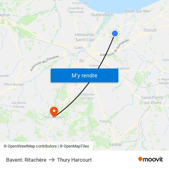 Bavent: Ritachère to Thury Harcourt map