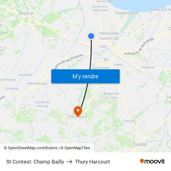 St Contest: Champ Bailly to Thury Harcourt map