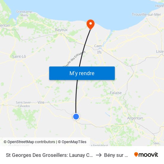 St Georges Des Groseillers: Launay Cornu to Bény sur Mer map