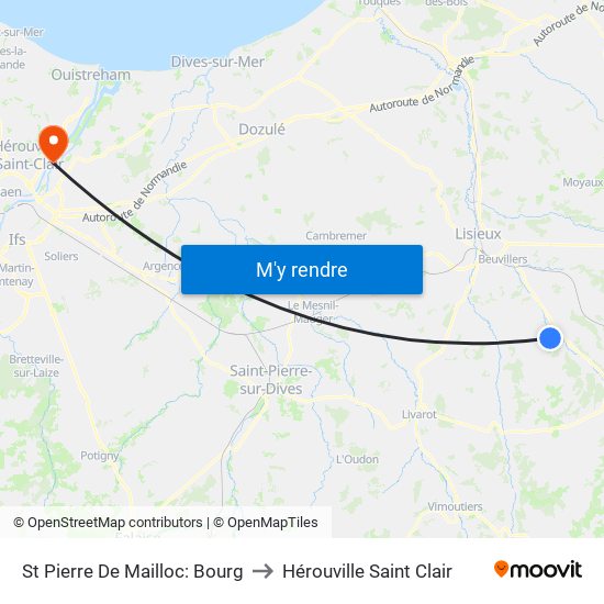 St Pierre De Mailloc: Bourg to Hérouville Saint Clair map