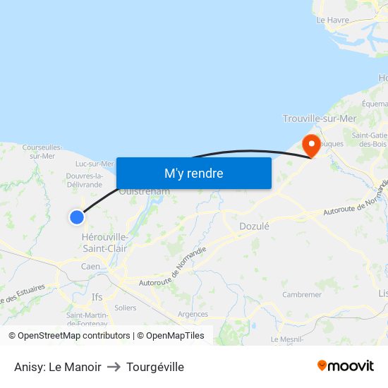 Anisy: Le Manoir to Tourgéville map