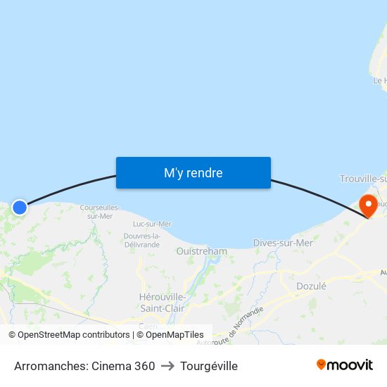 Arromanches: Cinema 360 to Tourgéville map