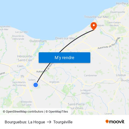 Bourguebus: La Hogue to Tourgéville map