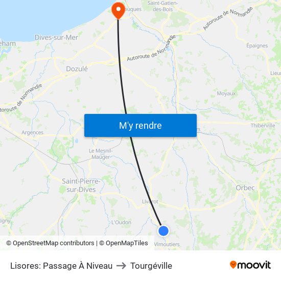 Lisores: Passage À Niveau to Tourgéville map
