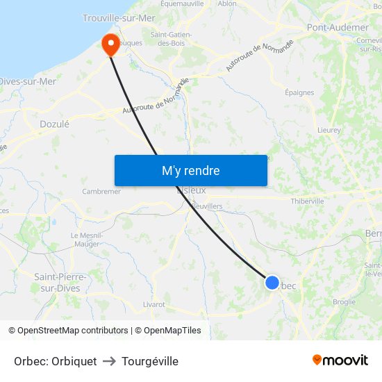 Orbec: Orbiquet to Tourgéville map