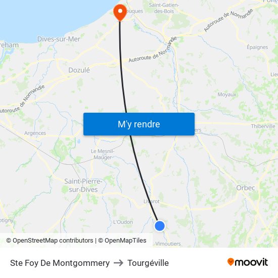 Ste Foy De Montgommery to Tourgéville map