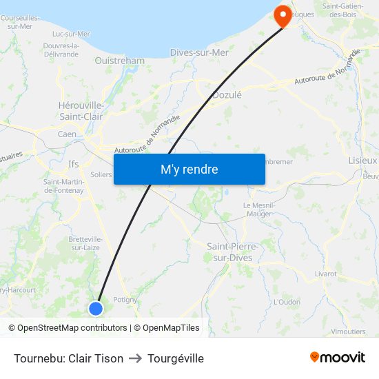 Tournebu: Clair Tison to Tourgéville map