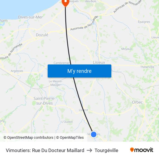 Vimoutiers: Rue Du Docteur Maillard to Tourgéville map
