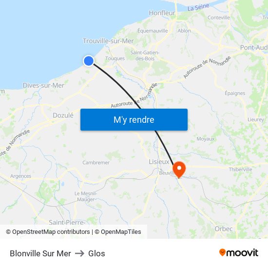 Blonville Sur Mer to Glos map