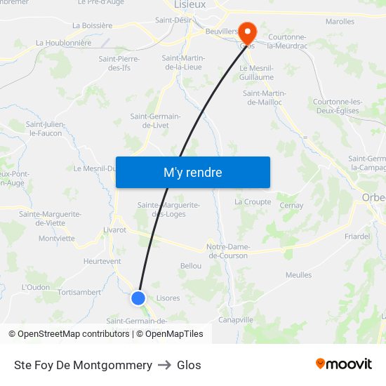 Ste Foy De Montgommery to Glos map