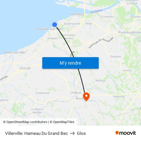 Villerville: Hameau Du Grand Bec to Glos map