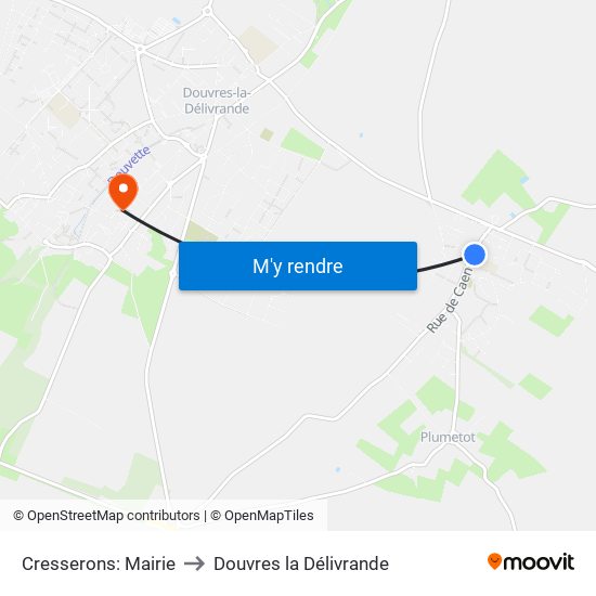 Cresserons: Mairie to Douvres la Délivrande map