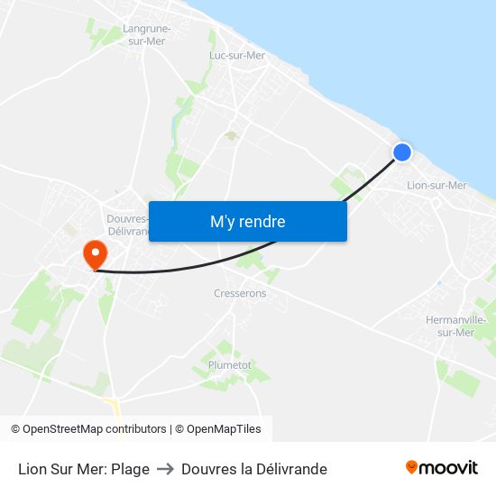 Lion Sur Mer: Plage to Douvres la Délivrande map