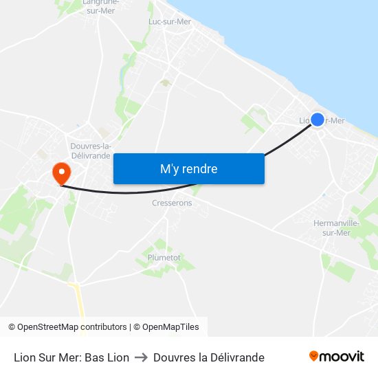 Lion Sur Mer: Bas Lion to Douvres la Délivrande map