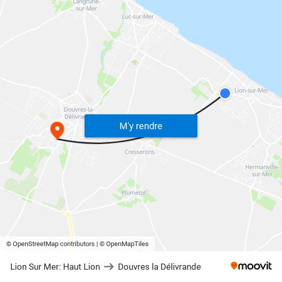 Lion Sur Mer: Haut Lion to Douvres la Délivrande map