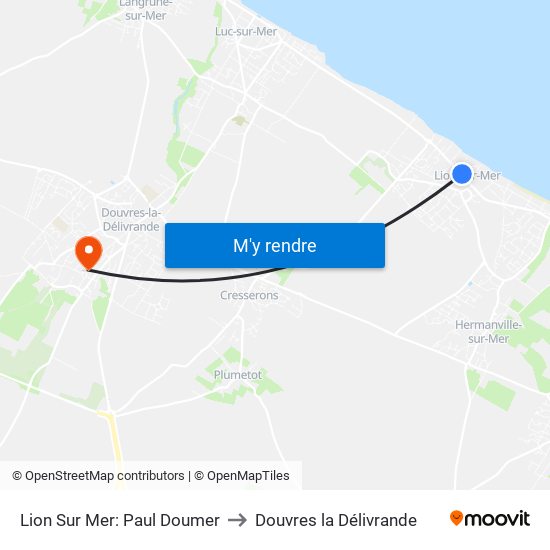 Lion Sur Mer: Paul Doumer to Douvres la Délivrande map