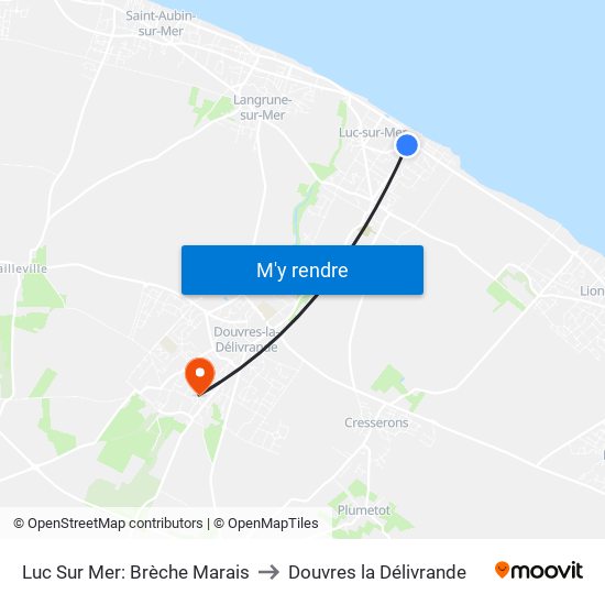 Luc Sur Mer: Brèche Marais to Douvres la Délivrande map