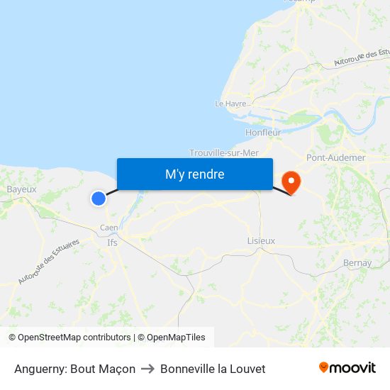 Anguerny: Bout Maçon to Bonneville la Louvet map