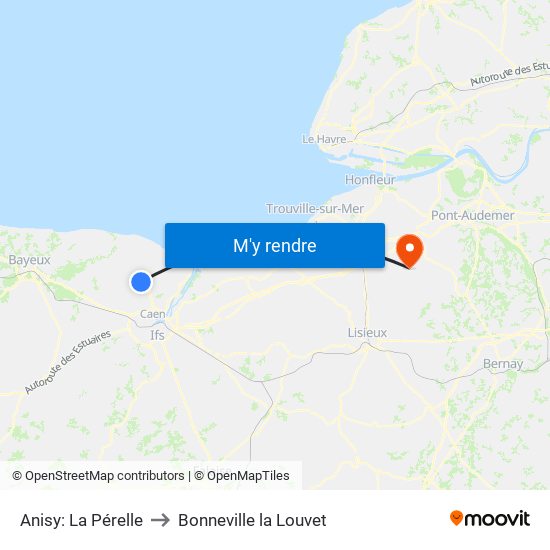 Anisy: La Pérelle to Bonneville la Louvet map