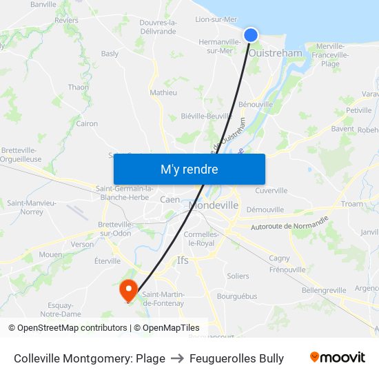 Colleville Montgomery: Plage to Feuguerolles Bully map