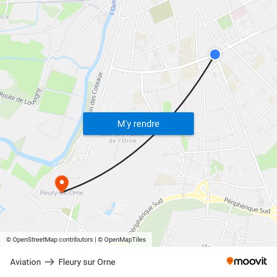 Aviation to Fleury sur Orne map