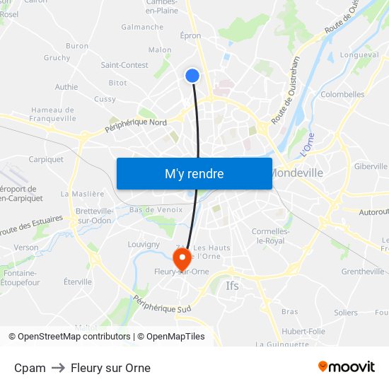 Cpam to Fleury sur Orne map