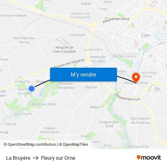 La Bruyère to Fleury sur Orne map