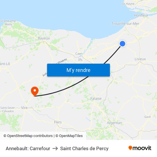 Annebault: Carrefour to Saint Charles de Percy map