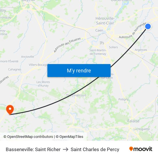 Basseneville: Saint Richer to Saint Charles de Percy map