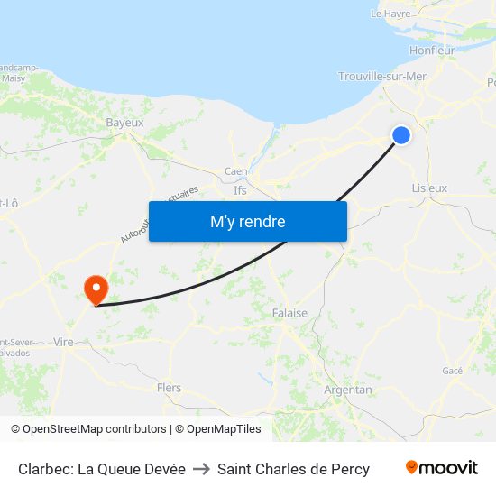 Clarbec: La Queue Devée to Saint Charles de Percy map