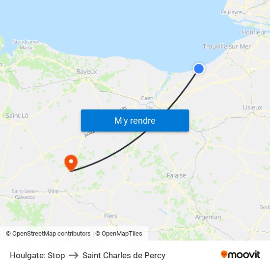 Houlgate: Stop to Saint Charles de Percy map