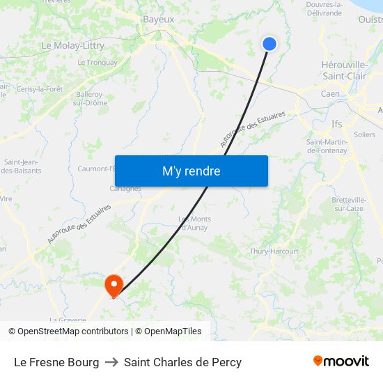 Le Fresne Bourg to Saint Charles de Percy map