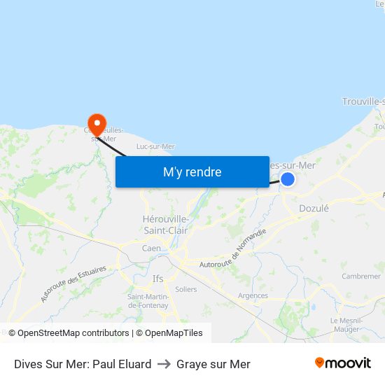 Dives Sur Mer: Paul Eluard to Graye sur Mer map