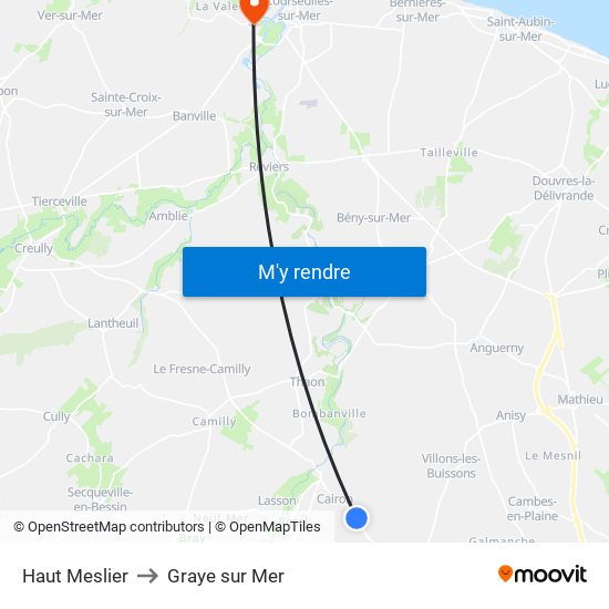 Haut Meslier to Graye sur Mer map