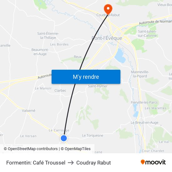 Formentin: Café Troussel to Coudray Rabut map