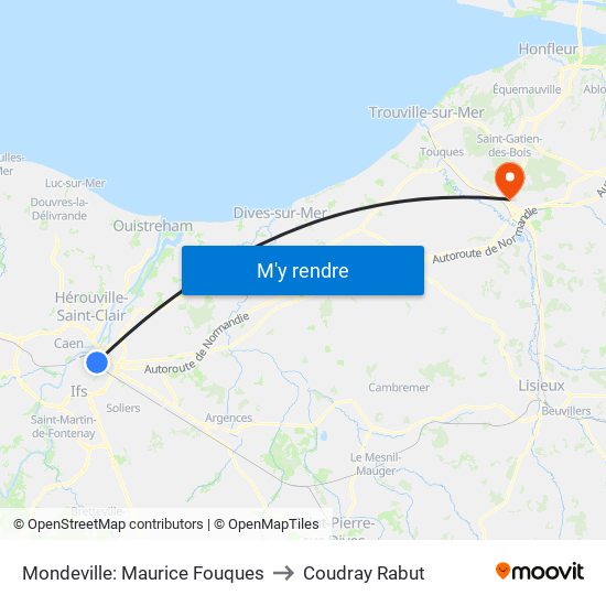 Mondeville: Maurice Fouques to Coudray Rabut map