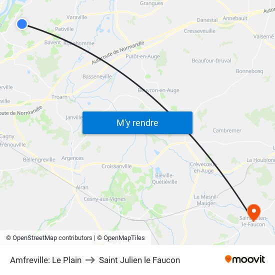 Amfreville: Le Plain to Saint Julien le Faucon map