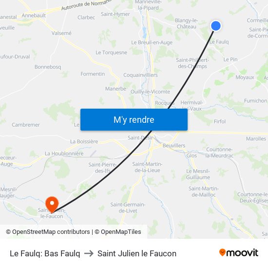 Le Faulq: Bas Faulq to Saint Julien le Faucon map