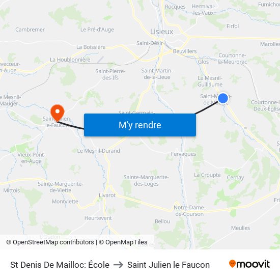 St Denis De Mailloc: École to Saint Julien le Faucon map