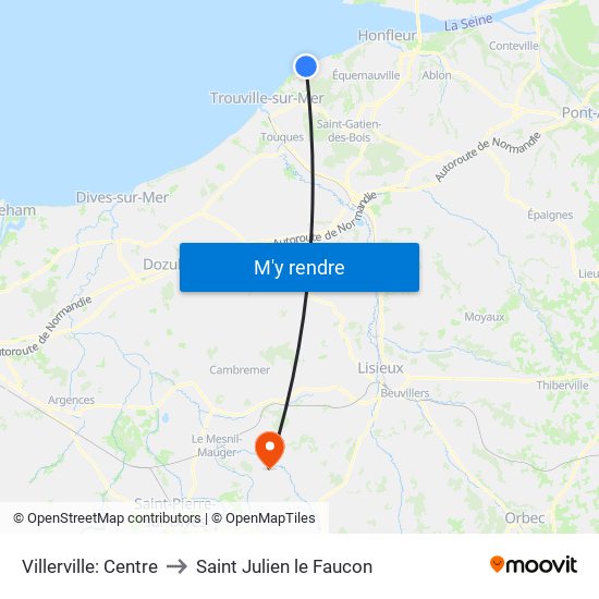Villerville: Centre to Saint Julien le Faucon map