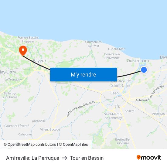 Amfreville: La Perruque to Tour en Bessin map