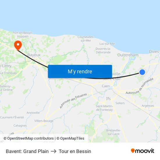 Bavent: Grand Plain to Tour en Bessin map
