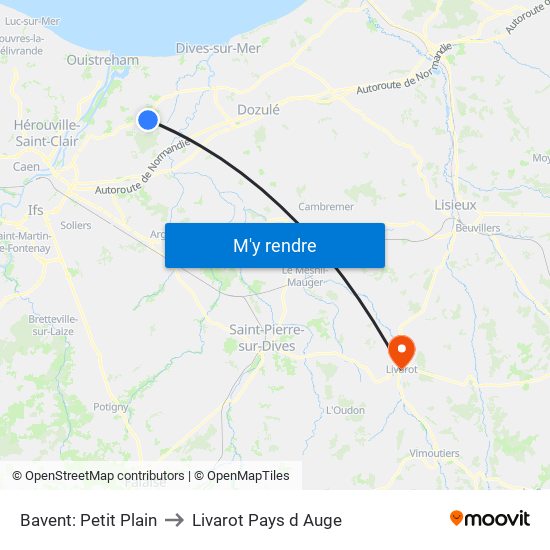 Bavent: Petit Plain to Livarot Pays d Auge map