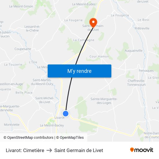 Livarot: Cimetière to Saint Germain de Livet map