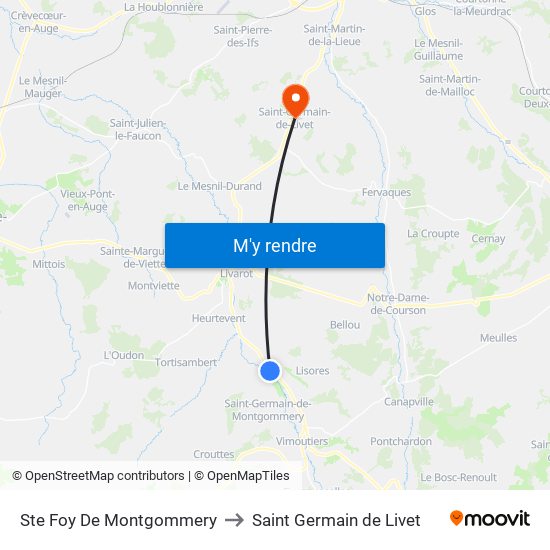 Ste Foy De Montgommery to Saint Germain de Livet map