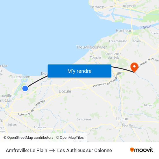 Amfreville: Le Plain to Les Authieux sur Calonne map