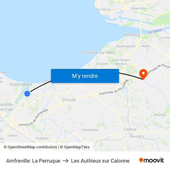 Amfreville: La Perruque to Les Authieux sur Calonne map