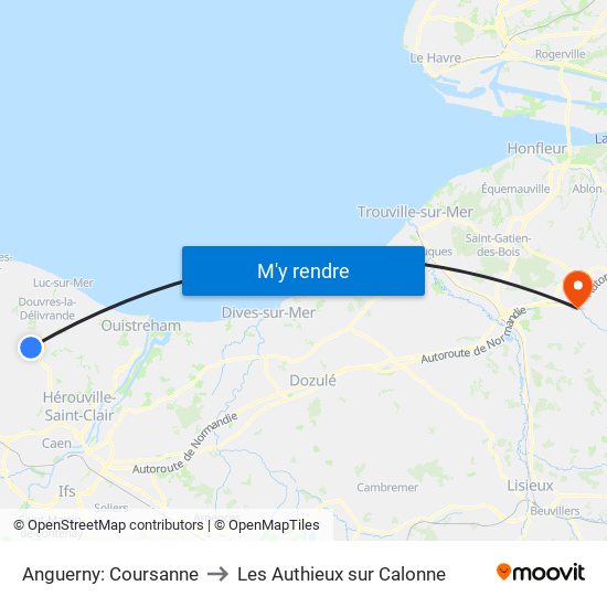Anguerny: Coursanne to Les Authieux sur Calonne map