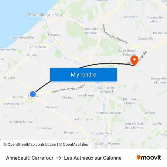 Annebault: Carrefour to Les Authieux sur Calonne map
